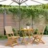 Image de vidaXL Ensemble de bistro 3 pcs beige résine tressée et bois massif