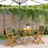Image de vidaXL Ensemble de bistro 3 pcs gris polypropylène et bois massif
