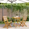 Image de vidaXL Ensemble de bistro 3 pcs beige polypropylène et bois massif