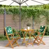 Image de vidaXL Ensemble de bistro 3 pcs motif de feuilles tissu et bois massif