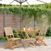 Image de vidaXL Ensemble de bistro 3 pcs beige résine tressée et bois massif