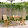 Image de vidaXL Ensemble de bistro 3 pcs beige polypropylène et bois massif