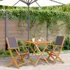 Image de vidaXL Ensemble de bistro 3 pcs anthracite tissu et bois massif
