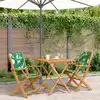 Image de vidaXL Ensemble de bistro 3 pcs motif de feuilles tissu et bois massif