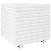 Image de vidaXL Jardinière blanc 50x50x49,5 cm bois de pin massif, jardinière d'extérieur, bac à fleurs, bac à tomates, jardinière de terrasse