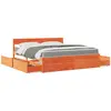 Image de vidaXL Lit avec tiroirs/matelas cire marron 180x200 cm bois massif pin