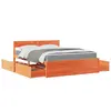 Image de vidaXL Lit avec tiroirs/matelas cire marron 160x200 cm bois massif pin