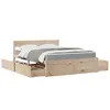Image de vidaXL Lit avec tiroirs et matelas 140x200 cm bois massif de pin