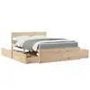 Image de vidaXL Lit avec tiroirs et matelas 120x200 cm bois massif de pin