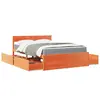 Image de vidaXL Lit avec tiroirs/matelas cire marron 120x200 cm bois massif pin