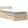 Image de vidaXL Lit avec tiroirs et matelas 90x200 cm bois massif de pin