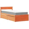 Image de vidaXL Lit avec tiroirs/matelas cire marron 90x200 cm bois massif pin