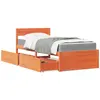 Image de vidaXL Lit avec tiroirs/matelas cire marron 90x200 cm bois massif pin