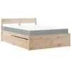 Image de vidaXL Lit avec tiroirs et matelas 140x190 cm bois massif de pin
