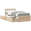 Image de vidaXL Lit avec tiroirs et matelas 90x190 cm bois massif de pin