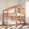 Image de vidaXL Lit superposé sans matelas cire marron 90x190 cm pin massif