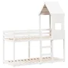 Image de vidaXL Stapelbed met dak massief grenenhout wit 75x190 cm