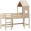 Image de vidaXL Halfhoogslaper met ladder en bedhuis grenenhout 80x200 cm