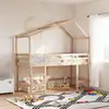 Image de vidaXL Lit superposé avec échelle et toit sans matelas 90x190 cm