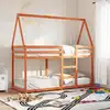 Image de vidaXL Lit superposé sans matelas cire marron 90x200 cm pin massif