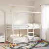 Image de vidaXL Lit superposé sans matelas blanc 90x200 cm bois de pin massif