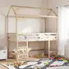 Image de vidaXL Lit superposé avec échelle et toit sans matelas 90x190 cm