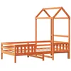 Image de vidaXL Cadre de lit avec toit sans matelas cire marron 75x190 cm