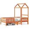 Image de vidaXL Cadre de lit avec toit sans matelas cire marron 75x190 cm