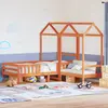 Image de vidaXL Ensemble de lit et de banc avec toit sans matelas 90x190 cm