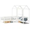 Image de vidaXL Ensemble de lit et de banc avec toit sans matelas 75x190 cm