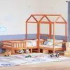 Image de vidaXL Ensemble de lit et de banc avec toit sans matelas 75x190 cm