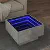Image de vidaXL Table basse avec LED gris béton 50x50x30 cm bois d'ingénierie