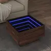 Image de vidaXL Table basse avec LED chêne marron 50x50x30 cm bois d'ingénierie