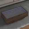 Image de vidaXL Table basse avec LED chêne marron 90x50x30 cm bois d'ingénierie