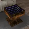 Image de vidaXL Table basse avec LED chêne fumé 50x50x45 cm bois d'ingénierie