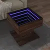 Image de vidaXL Table basse avec LED chêne marron 50x50x45 cm bois d'ingénierie