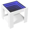 Image de vidaXL Table basse avec LED blanc 53x53x45 cm bois d'ingénierie