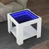 Image de vidaXL Table basse avec LED blanc 53x53x45 cm bois d'ingénierie