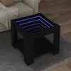 Image de vidaXL Table basse avec LED noir 53x53x45 cm bois d'ingénierie