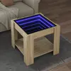 Image de vidaXL Table basse avec LED chêne sonoma 53x53x45 cm bois d'ingénierie