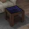 Image de vidaXL Table basse avec LED chêne marron 53x53x45 cm bois d'ingénierie