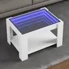 Image de vidaXL Table basse avec LED blanc 73x53x45 cm bois d'ingénierie