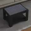 Image de vidaXL Table basse avec LED noir 73x53x45 cm bois d'ingénierie