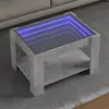 Image de vidaXL Table basse avec LED gris béton 73x53x45 cm bois d'ingénierie