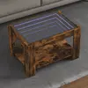 Image de vidaXL Table basse avec LED chêne fumé 73x53x45 cm bois d'ingénierie