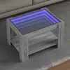 Image de vidaXL Table basse avec LED sonoma gris 73x53x45 cm bois d'ingénierie