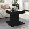 Image de vidaXL Table basse avec LED noir 50x50x45 cm bois d'ingénierie