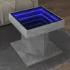 Image de vidaXL Table basse avec LED gris béton 50x50x45 cm bois d'ingénierie