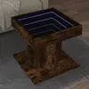 Image de vidaXL Table basse avec LED chêne fumé 50x50x45 cm bois d'ingénierie