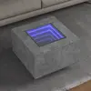 Image de vidaXL Table basse avec LED gris béton 60x60x40 cm bois d'ingénierie